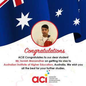 Visa success story of Sonish manandhar