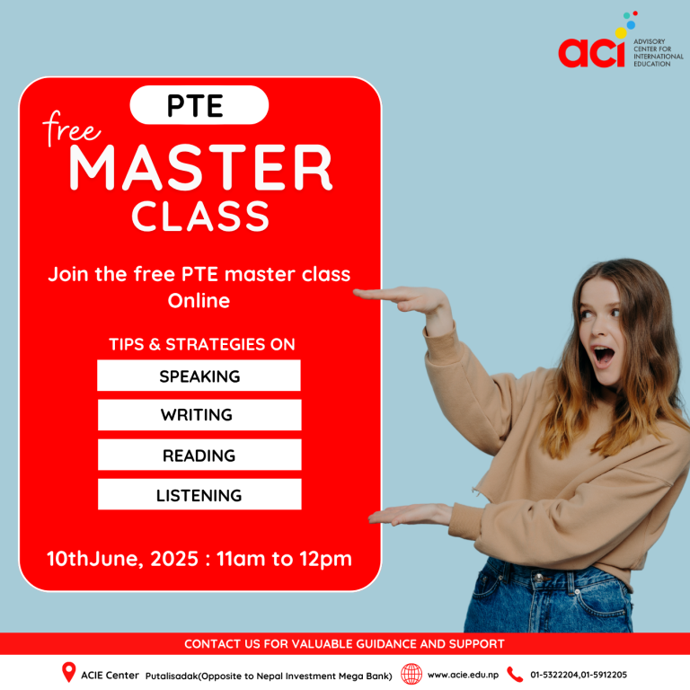 PTE Master Class – ACIE – Educational Consultancy